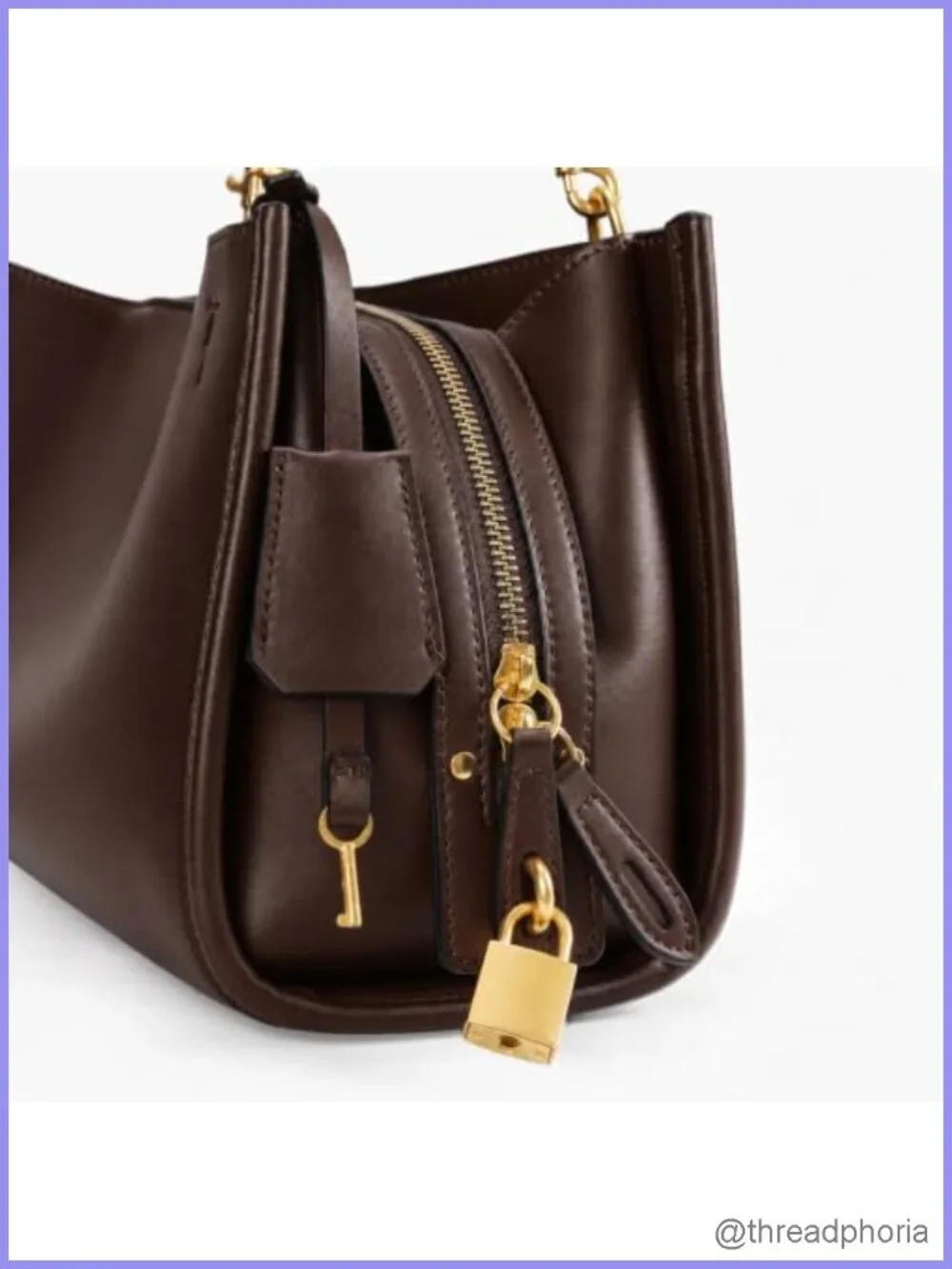 Vintage PU Leather Shoulder Bag Hobo Tote Lock Multi-Pocket Work Bag